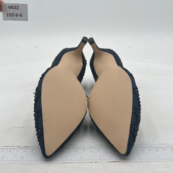 XYD Women's Pumps, Elegant Pointed Toe, D'Orsay Kitten Low Heels, Rhinestone - Picture 6 of 7